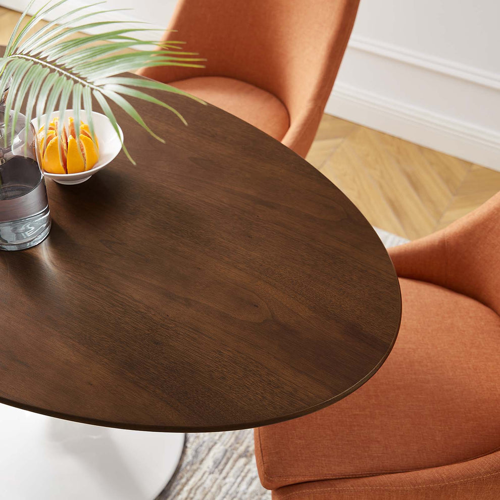 Modway Lippa 48" Oval Walnut Top Dining Table in Walnut - EEI-2019 | Dining Tables | Modishstore - 6