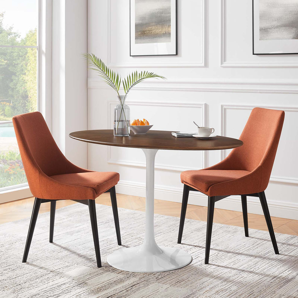 Modway Lippa 48" Oval Walnut Top Dining Table in Walnut - EEI-2019 | Dining Tables | Modishstore - 7