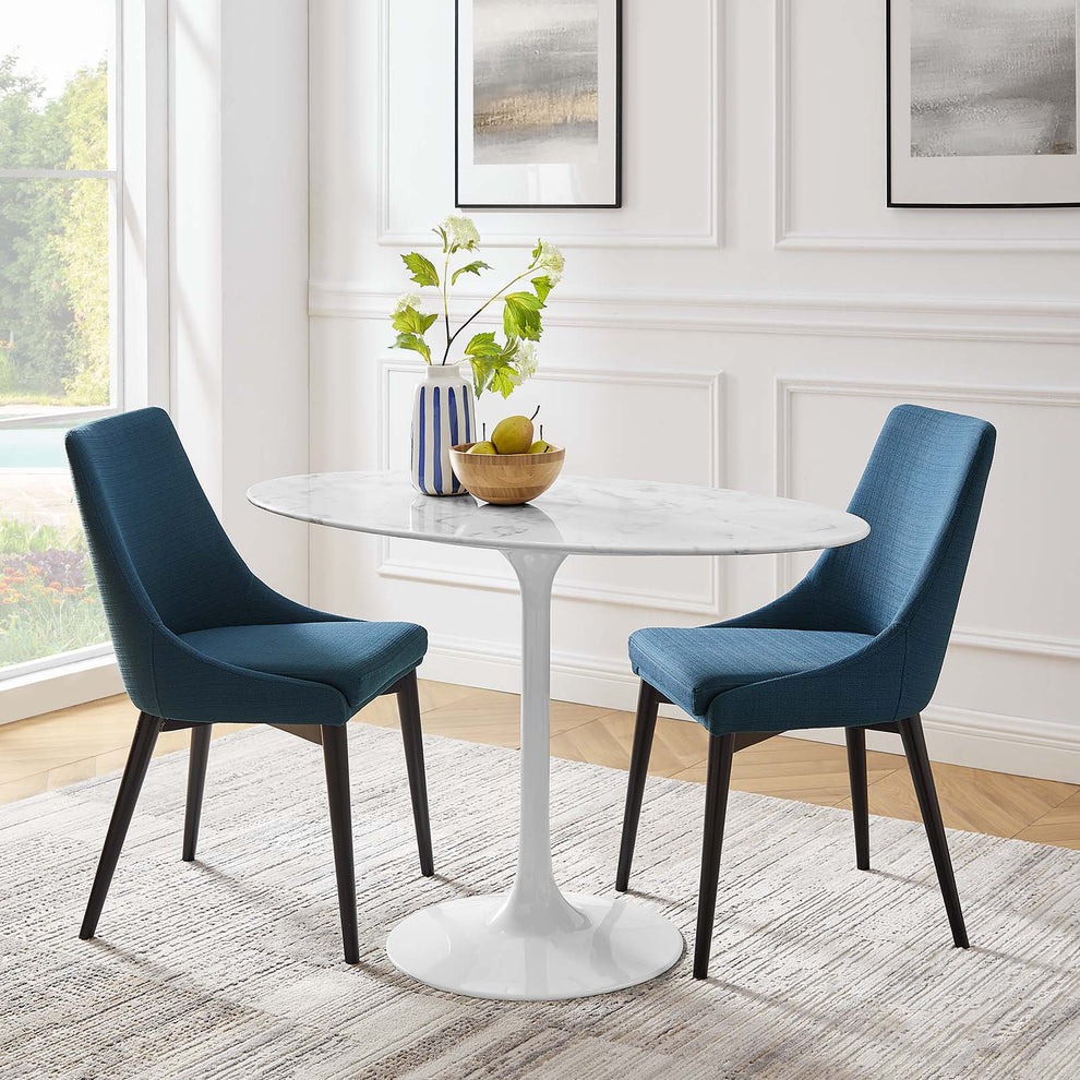 Modway Lippa 48" Oval Artificial Marble Dining Table in White - EEI-2021 | Dining Tables | Modishstore - 7