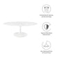 Modway Lippa 48" Oval-Shaped Artificial Marble Coffee Table in White - EEI-2022