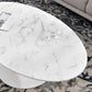 Modway Lippa 48" Oval-Shaped Artificial Marble Coffee Table in White - EEI-2022