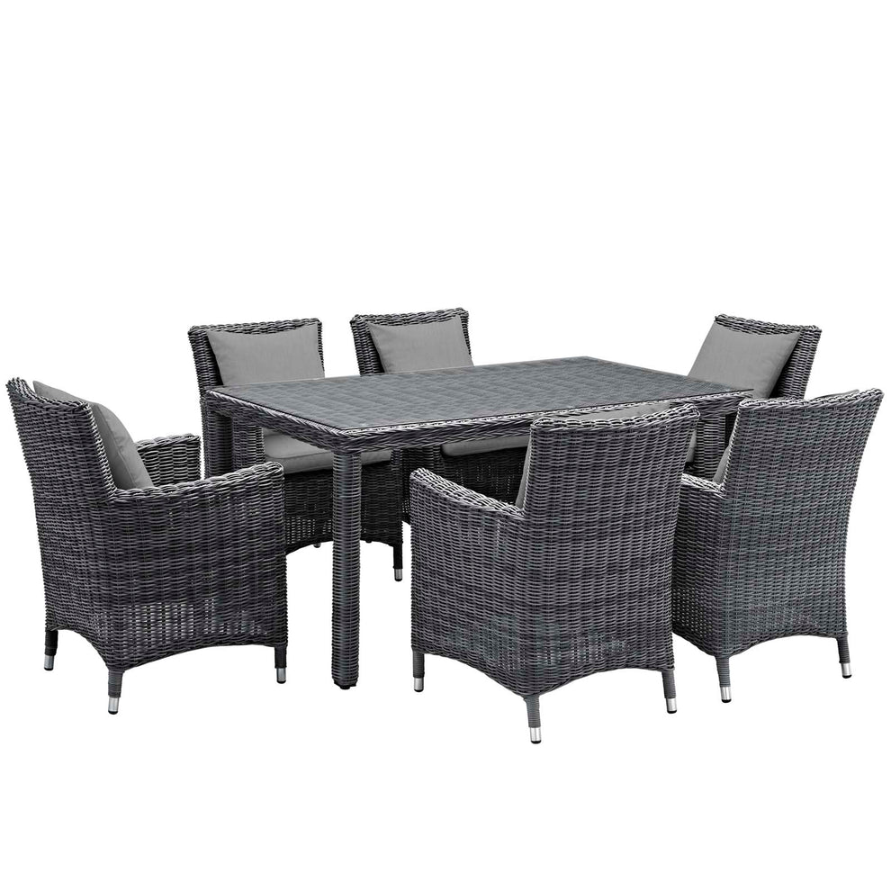 Modway Summon 7 Piece Outdoor Patio Sunbrella Dining Set - EEI-2334 - EEI-2334 | Outdoor Dining Sets | Modishstore - 11