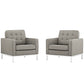 Modway Loft Armchairs Upholstered Fabric - Set of 2 - EEI-2440