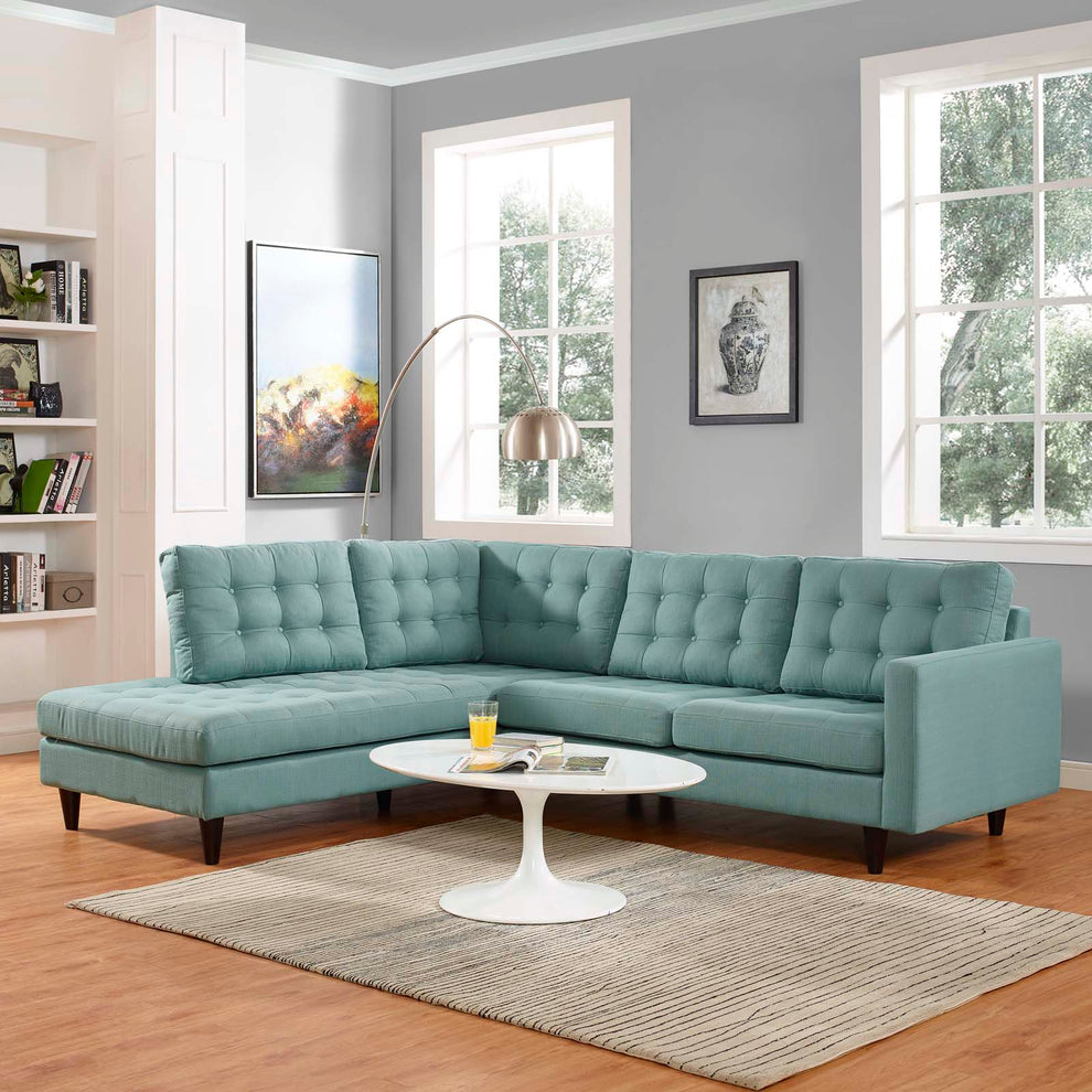 Empress 2 Piece Upholstered Fabric Left Facing Bumper Sectional By Modway - EEI-2798 | Sectional | Modishstore - 34