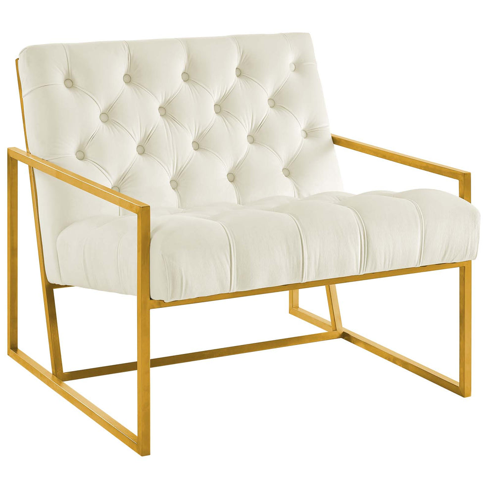 Modway Bequest Gold Stainless Steel Performance Velvet Accent Chair - EEI-3073 | Accent Chairs | Modishstore - 13