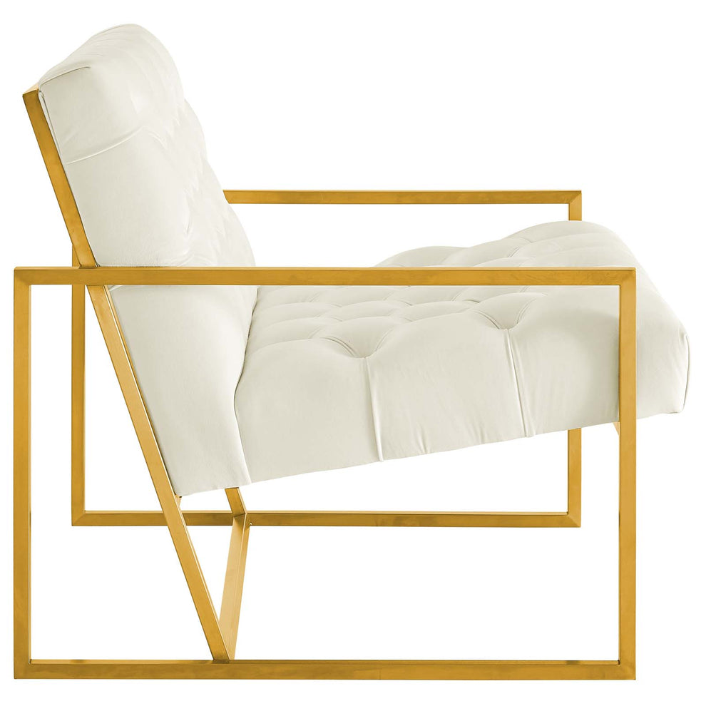 Modway Bequest Gold Stainless Steel Performance Velvet Accent Chair - EEI-3073 | Accent Chairs | Modishstore - 12