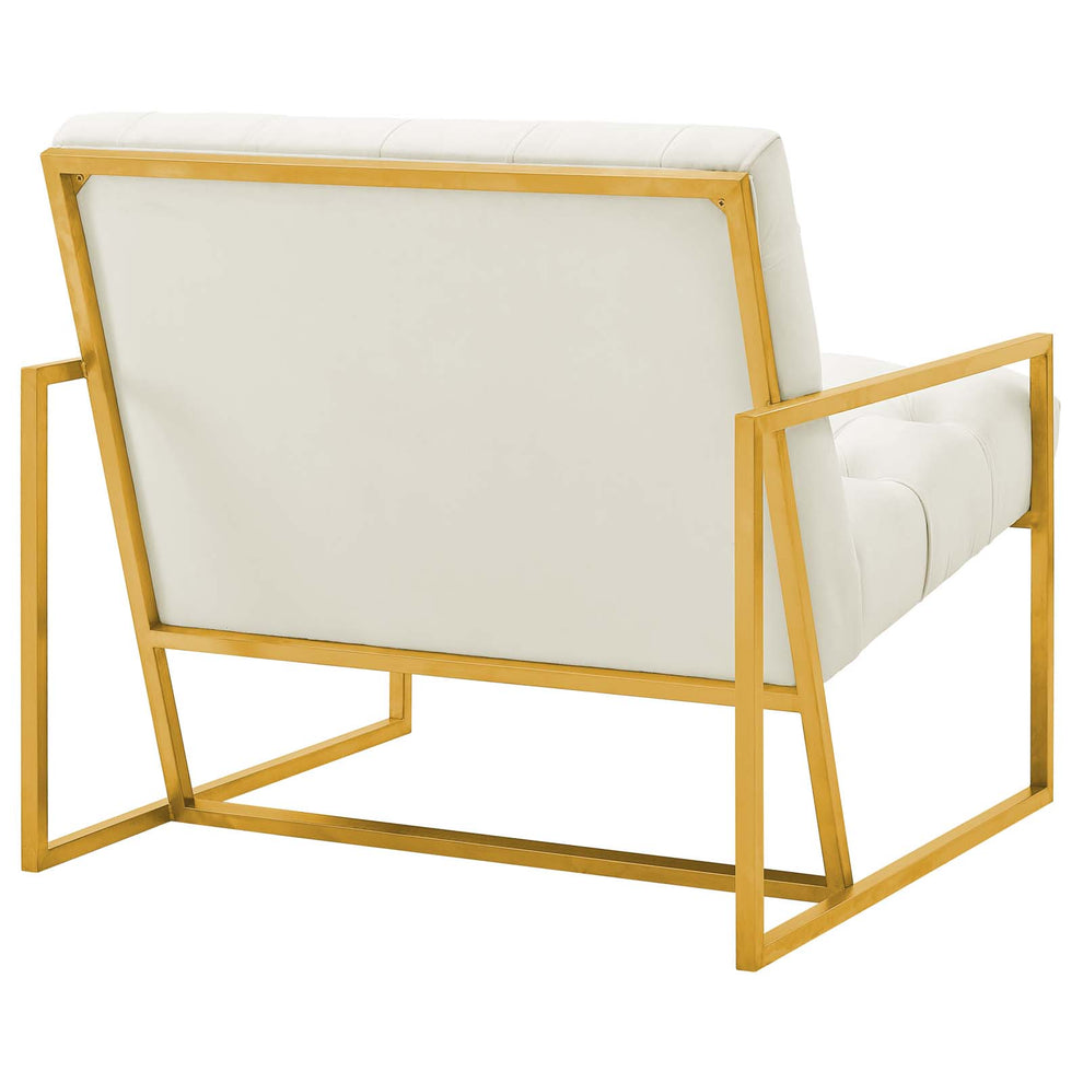 Modway Bequest Gold Stainless Steel Performance Velvet Accent Chair - EEI-3073 | Accent Chairs | Modishstore - 11