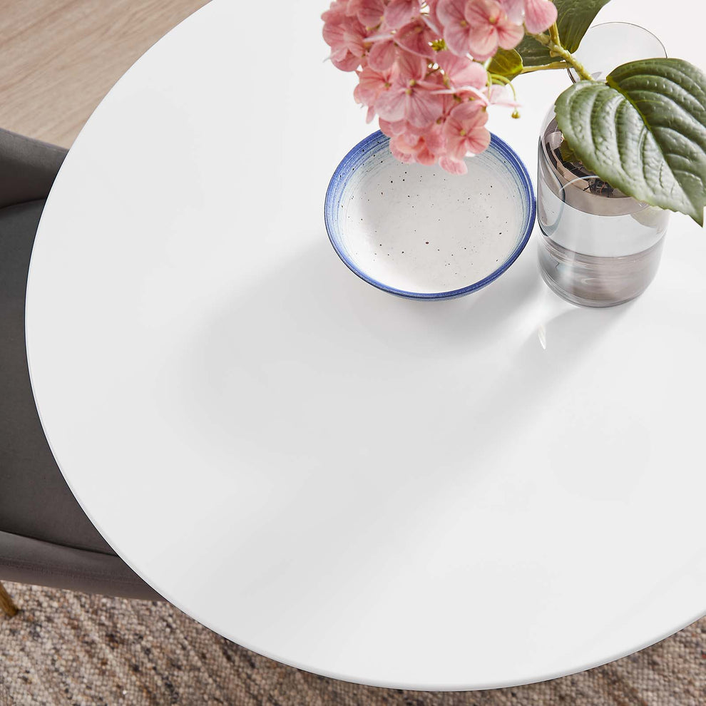 Modway Lippa 28" Round Dining Table In Gold White - EEI-3208 - EEI-3208 | Dining Tables | Modishstore - 5