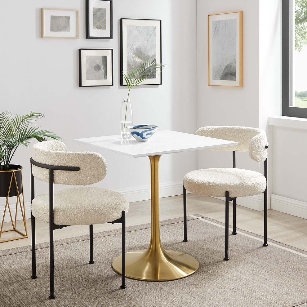 Modway Lippa 28" Square Dining Table In Gold White - EEI-3211 - EEI-3211 | Dining Tables | Modishstore - 6