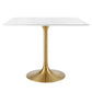 Modway Lippa 36" Square Wood Top Dining Table in Gold White - EEI-3212 | Dining Tables | Modishstore - 7