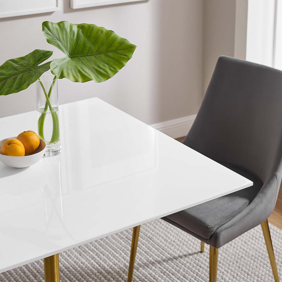 Modway Lippa 36" Square Wood Top Dining Table in Gold White - EEI-3212 | Dining Tables | Modishstore - 5