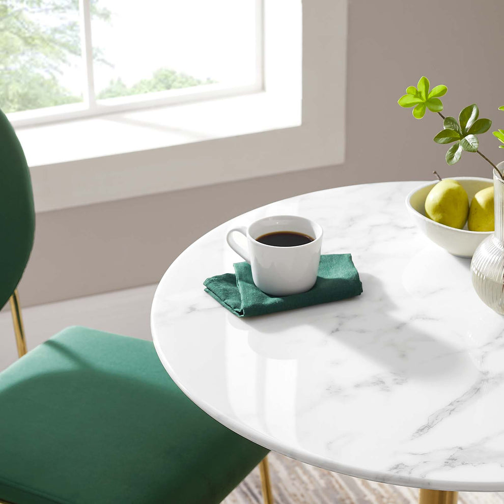 Modway Lippa 28" Round Dining Table In Gold White - EEI-3213 - EEI-3213 | Dining Tables | Modishstore - 5