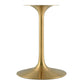 Modway Lippa 36" Round Artificial Marble Dining Table in Gold White - EEI-3214