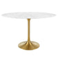 Modway Lippa 48" Oval Artificial Marble Dining Table in Gold White - EEI-3216 | Dining Tables | Modishstore - 7