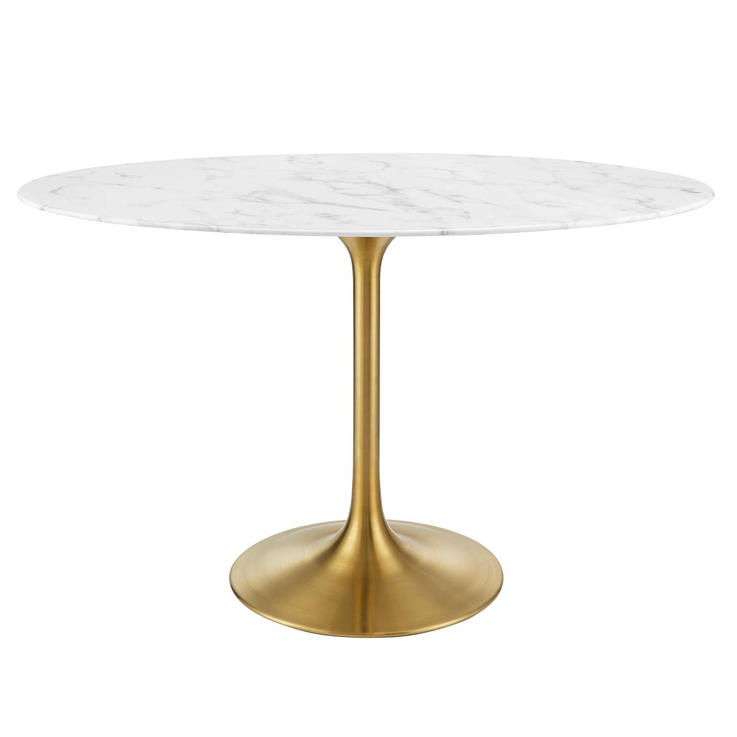 Modway Lippa 48" Oval Artificial Marble Dining Table in Gold White - EEI-3216 | Dining Tables | Modishstore - 7