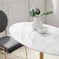 Modway Lippa 48" Oval Artificial Marble Dining Table in Gold White - EEI-3216 | Dining Tables | Modishstore - 6