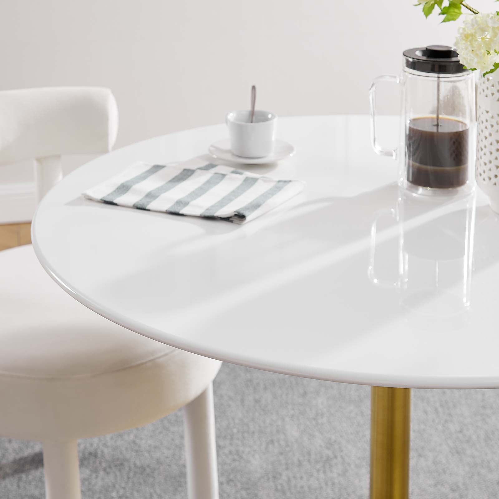 Modway Lippa 40" Round Dining Table in Gold White - EEI-3226 | Dining Tables | Modishstore - 6