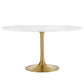 Modway Lippa 54" Round Wood Top Dining Table in Gold White - EEI-3228 | Dining Tables | Modishstore - 7