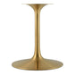 Modway Lippa 54" Round Wood Top Dining Table in Gold White - EEI-3228