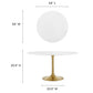 Modway Lippa 54" Round Wood Top Dining Table in Gold White - EEI-3228 | Dining Tables | Modishstore - 11