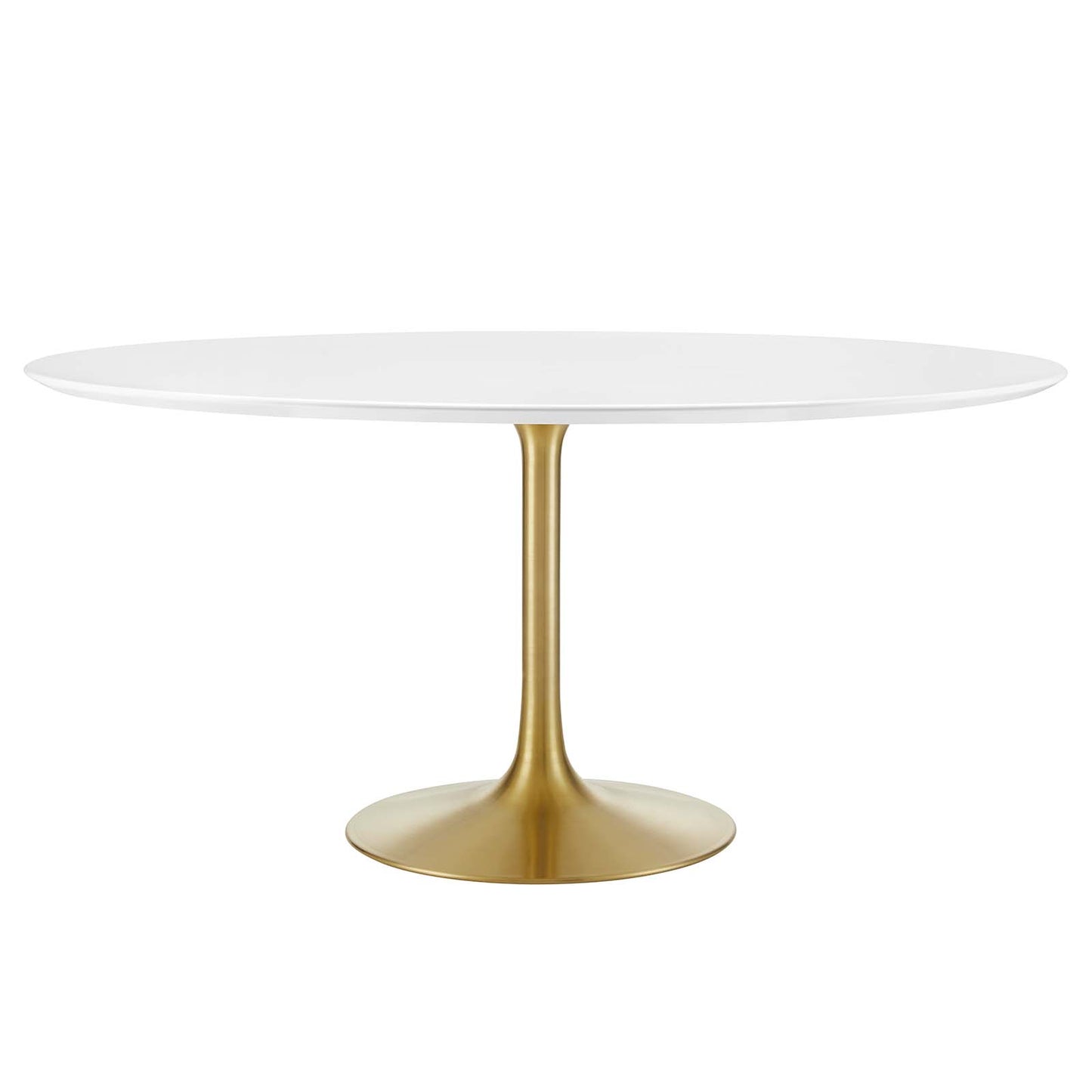 Modway Lippa 60" Round Wood Top Dining Table in Gold White - EEI-3229