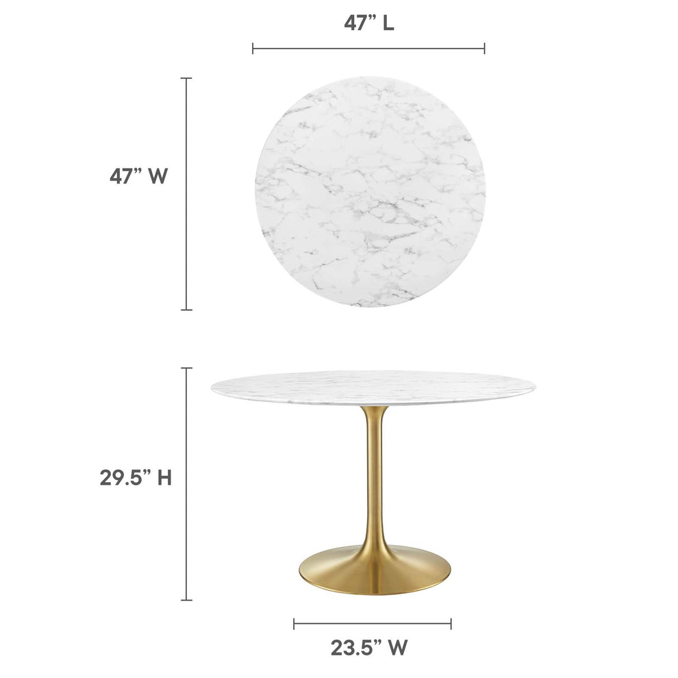 Modway Lippa 47" Round Artificial Marble Dining Table - EEI-3232 | Dining Tables | Modishstore - 11