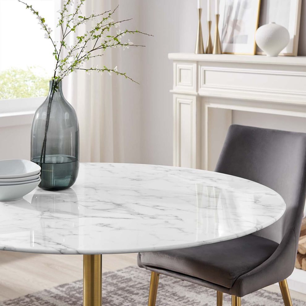 Modway Lippa 47" Round Artificial Marble Dining Table - EEI-3232 | Dining Tables | Modishstore - 6