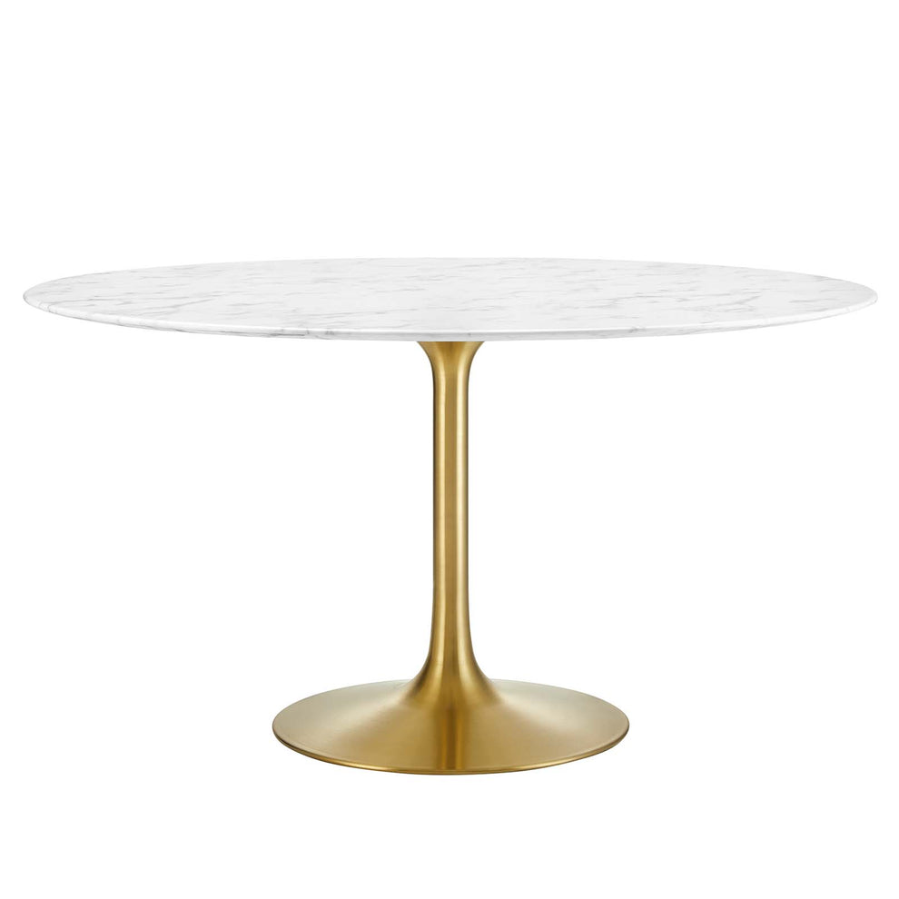Modway Lippa 54" Round Artificial Marble Dining Table in Gold White - EEI-3233 | Dining Tables | Modishstore - 7
