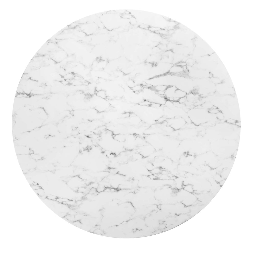 Modway Lippa 60" Round Artificial Marble Dining Table in Gold White - EEI-3234 | Dining Tables | Modishstore - 8