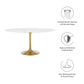 Modway Lippa 60" Round Artificial Marble Dining Table in Gold White - EEI-3234 | Dining Tables | Modishstore - 10