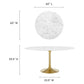 Modway Lippa 60" Round Artificial Marble Dining Table in Gold White - EEI-3234