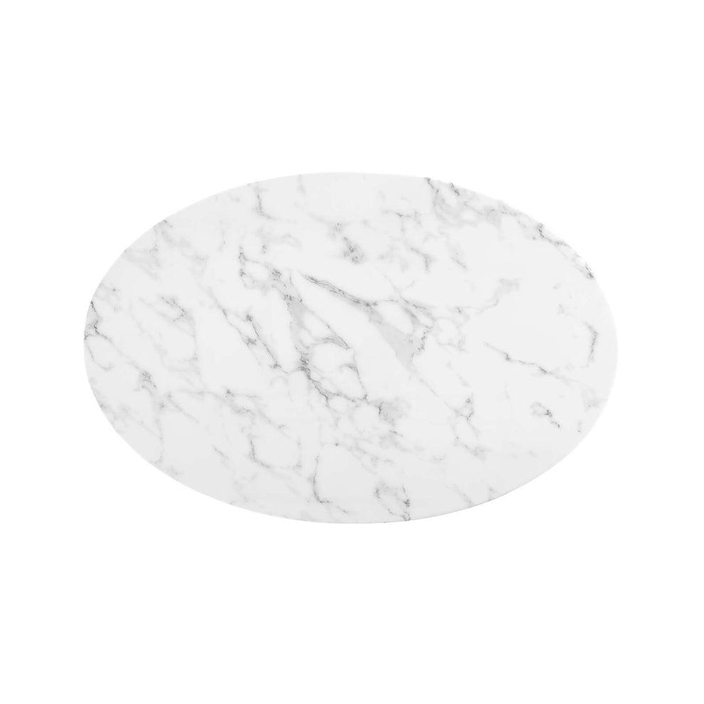 Modway Lippa 42" Oval-Shaped Coffee Table In Gold White - EEI-3249 - EEI-3249 | Coffee Tables | Modishstore - 8