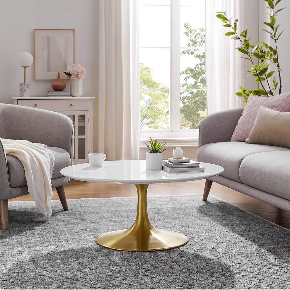 Modway Lippa 36" Coffee Table In Gold White - EEI-3250 | Coffee Tables | Modishstore - 6