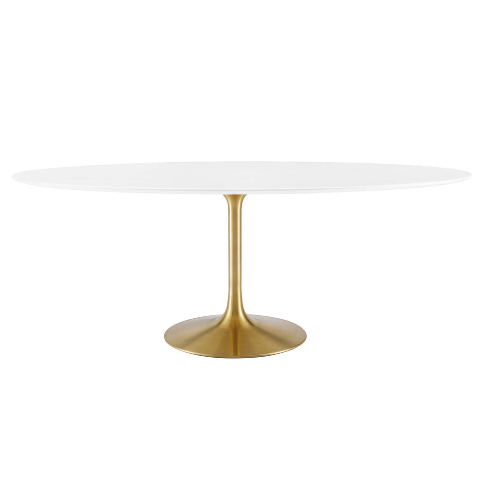 Modway Lippa 78" Oval Wood Top Dining Table in Gold White - EEI-3255 | Dining Tables | Modishstore - 4