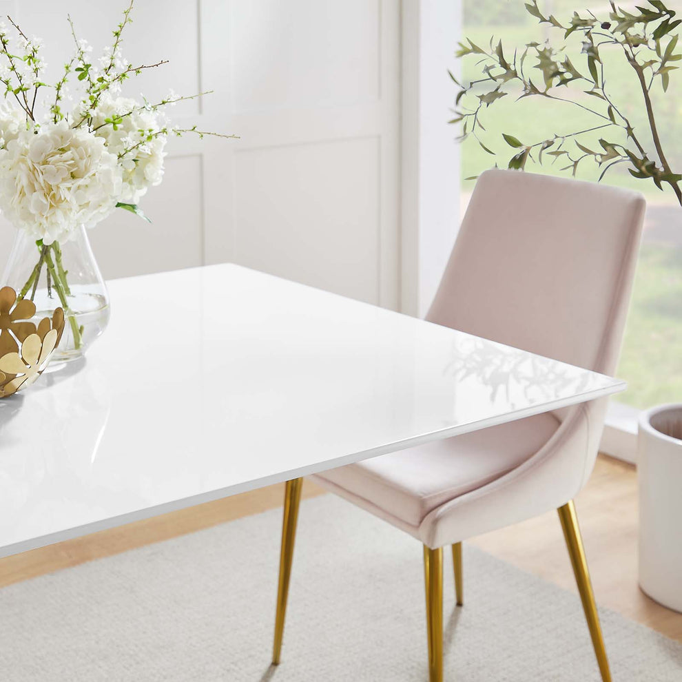 Modway Lippa 60" Rectangle Dining Table In Gold White - EEI-3256 | Dining Tables | Modishstore - 5