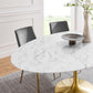 Modway Lippa 78" Oval Artificial Marble Dining Table in Gold White - EEI-3257 | Dining Tables | Modishstore - 5