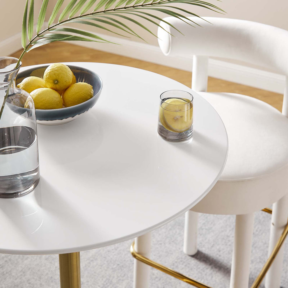Modway Lippa 28" Bar Table In Gold White - EEI-3262 - EEI-3262 | Bar Tables | Modishstore - 2