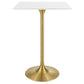 Modway Lippa 28" Square Bar Table Gold White - EEI-3263 | Bar Tables | Modishstore - 7