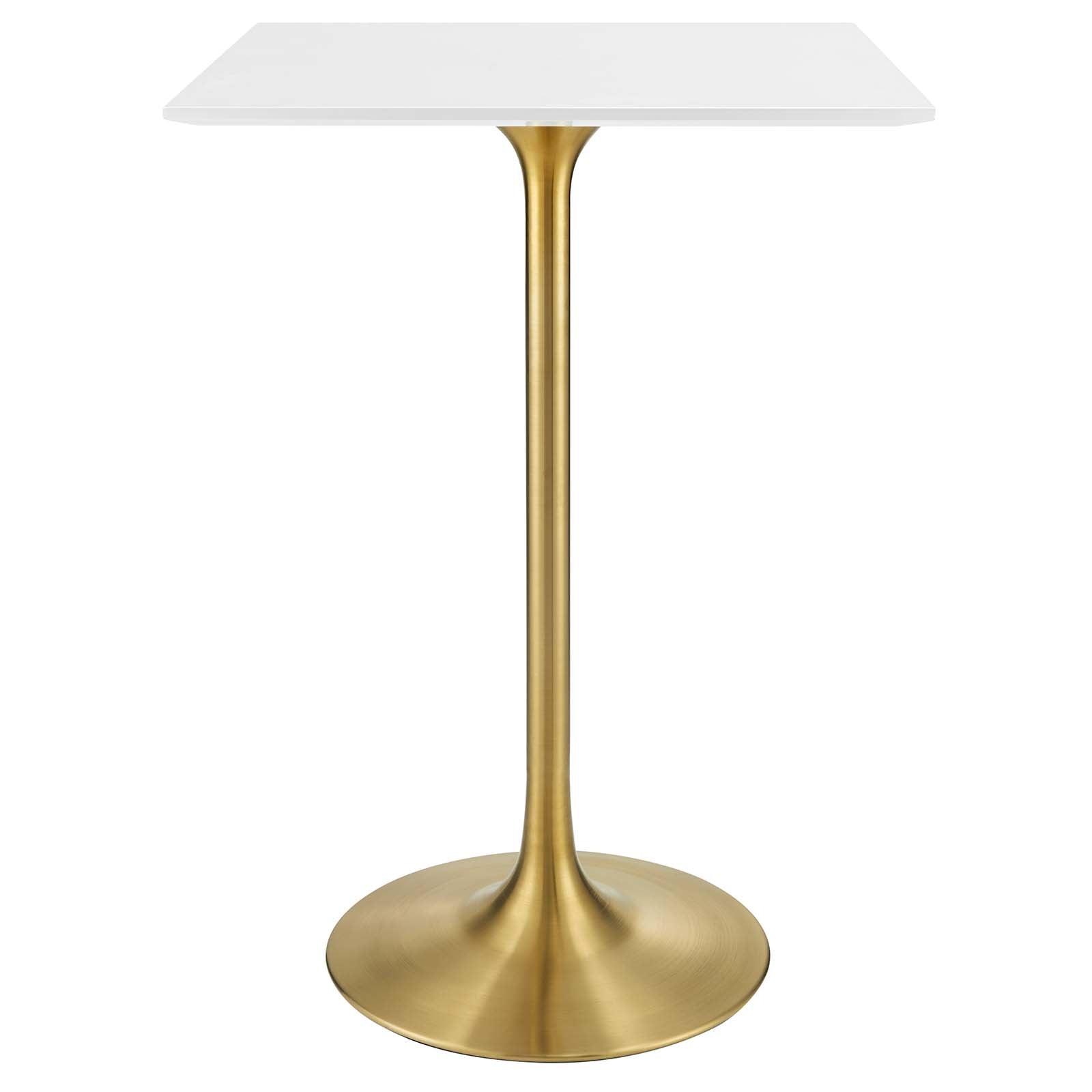 Modway Lippa 28" Square Bar Table Gold White - EEI-3263 | Bar Tables | Modishstore - 7