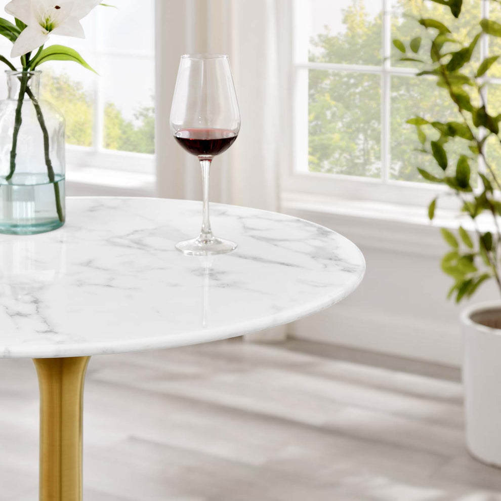 Modway Lippa 28" Bar Table Gold White - EEI-3264 | Bar Tables | Modishstore - 7