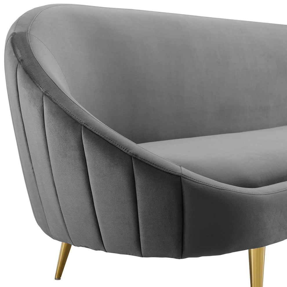Modway Sublime Vertical Curve Back Performance Velvet Sofa - EEI-3349 | Sofas | Modishstore - 16