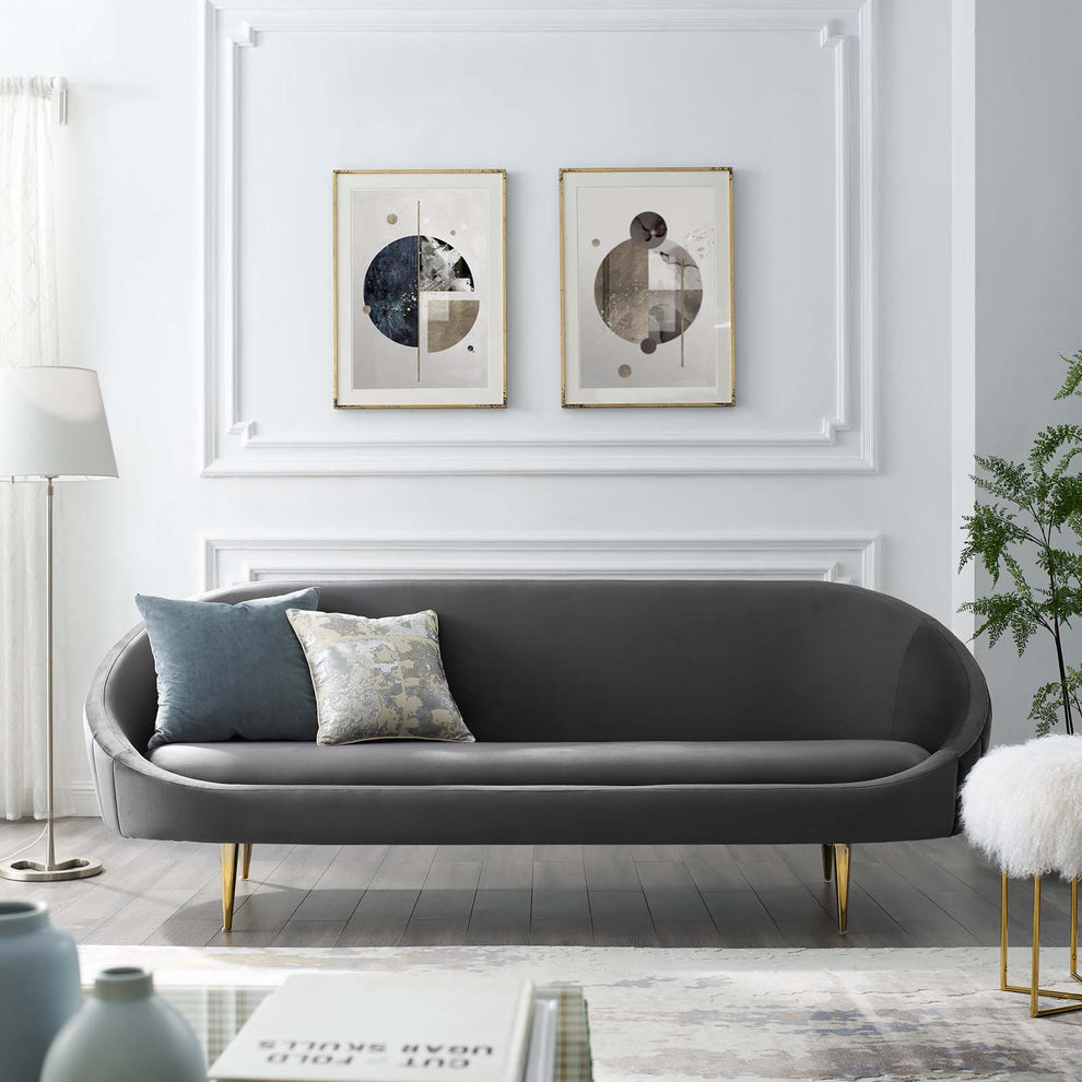 Modway Sublime Vertical Curve Back Performance Velvet Sofa - EEI-3349 | Sofas | Modishstore - 14