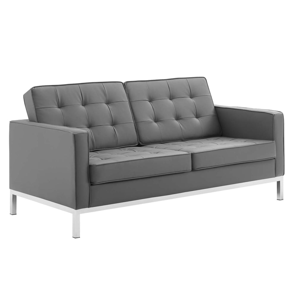 Modway Loft Tufted Upholstered Faux Leather Loveseat - EEI-3388 | Loveseats | Modishstore - 15