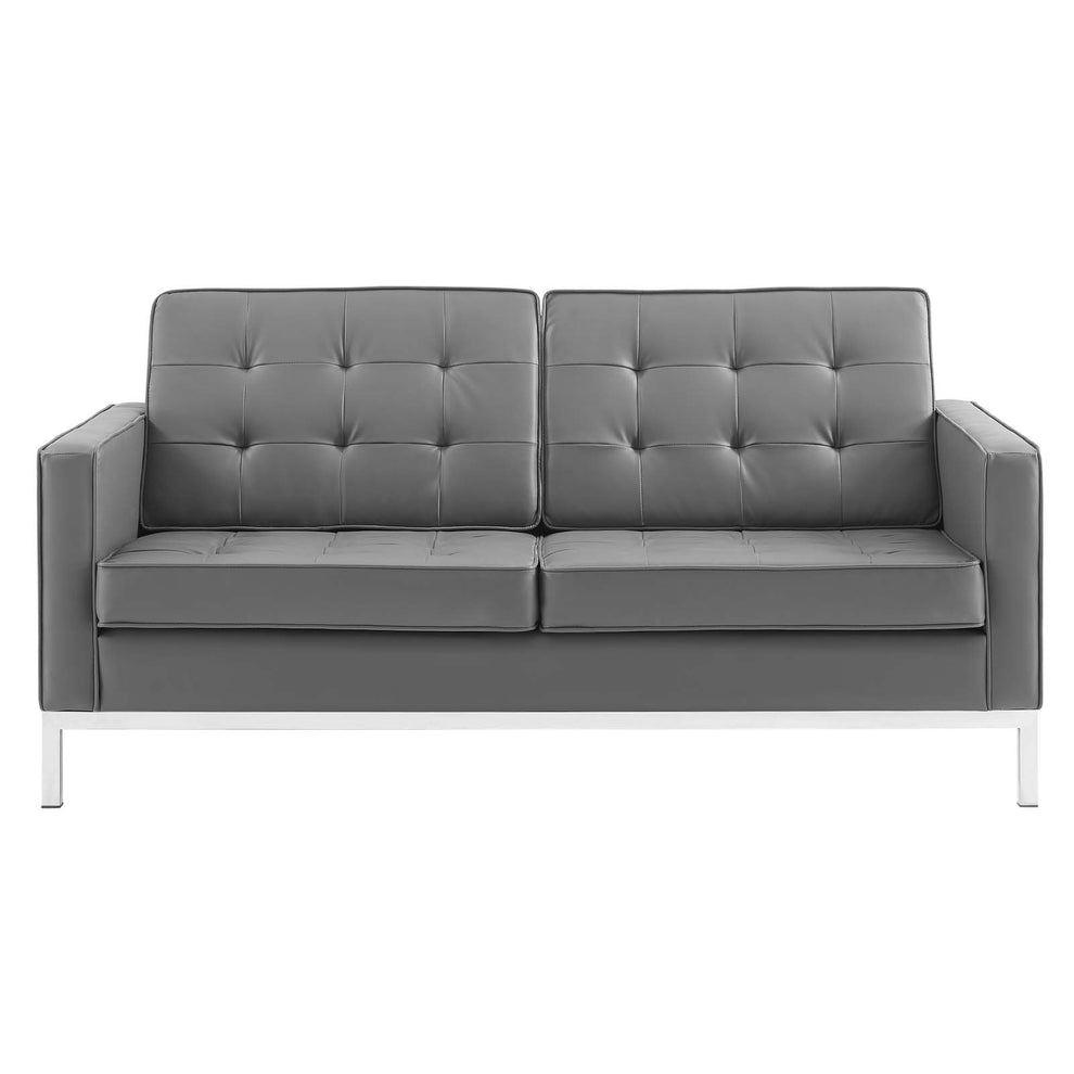 Modway Loft Tufted Upholstered Faux Leather Loveseat - EEI-3388 | Loveseats | Modishstore - 17