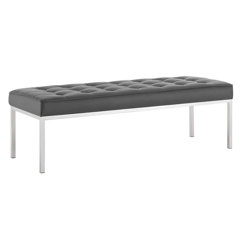 Modway Loft Tufted Button Large Upholstered Faux Leather Bench - EEI-3397 | Benches | Modishstore - 14