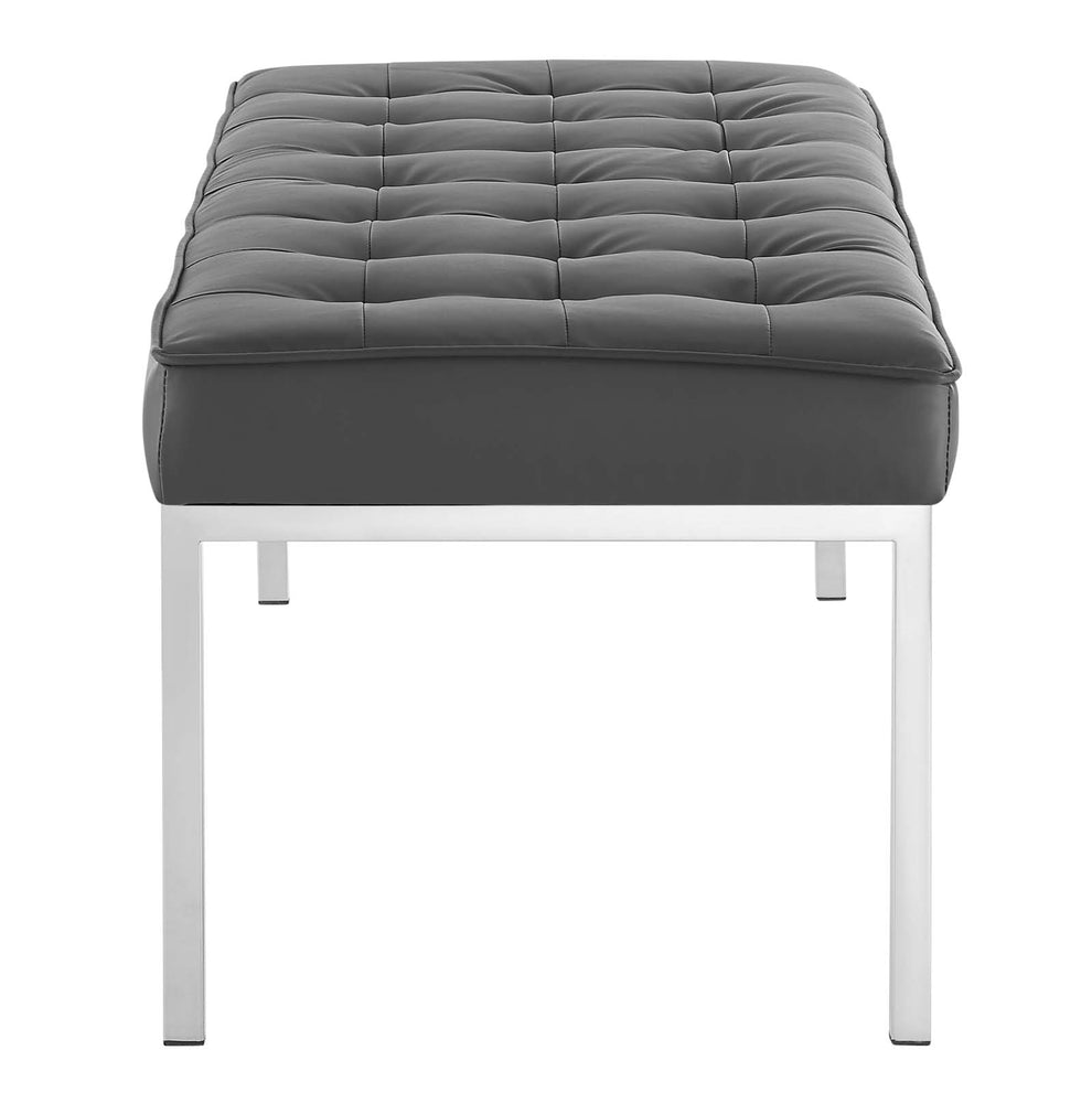 Modway Loft Tufted Button Large Upholstered Faux Leather Bench - EEI-3397 | Benches | Modishstore - 13