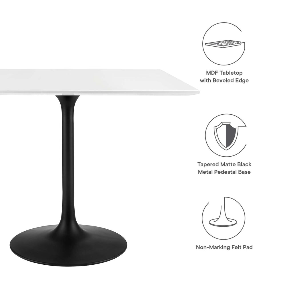 Modway Lippa 36" Square Wood Top Dining Table in White - EEI-3514 | Dining Tables | Modishstore - 9