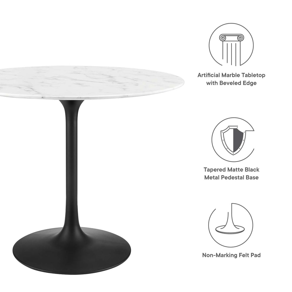 Modway Lippa 36" Round Artificial Marble Dining Table - EEI-3516 | Dining Tables | Modishstore - 9