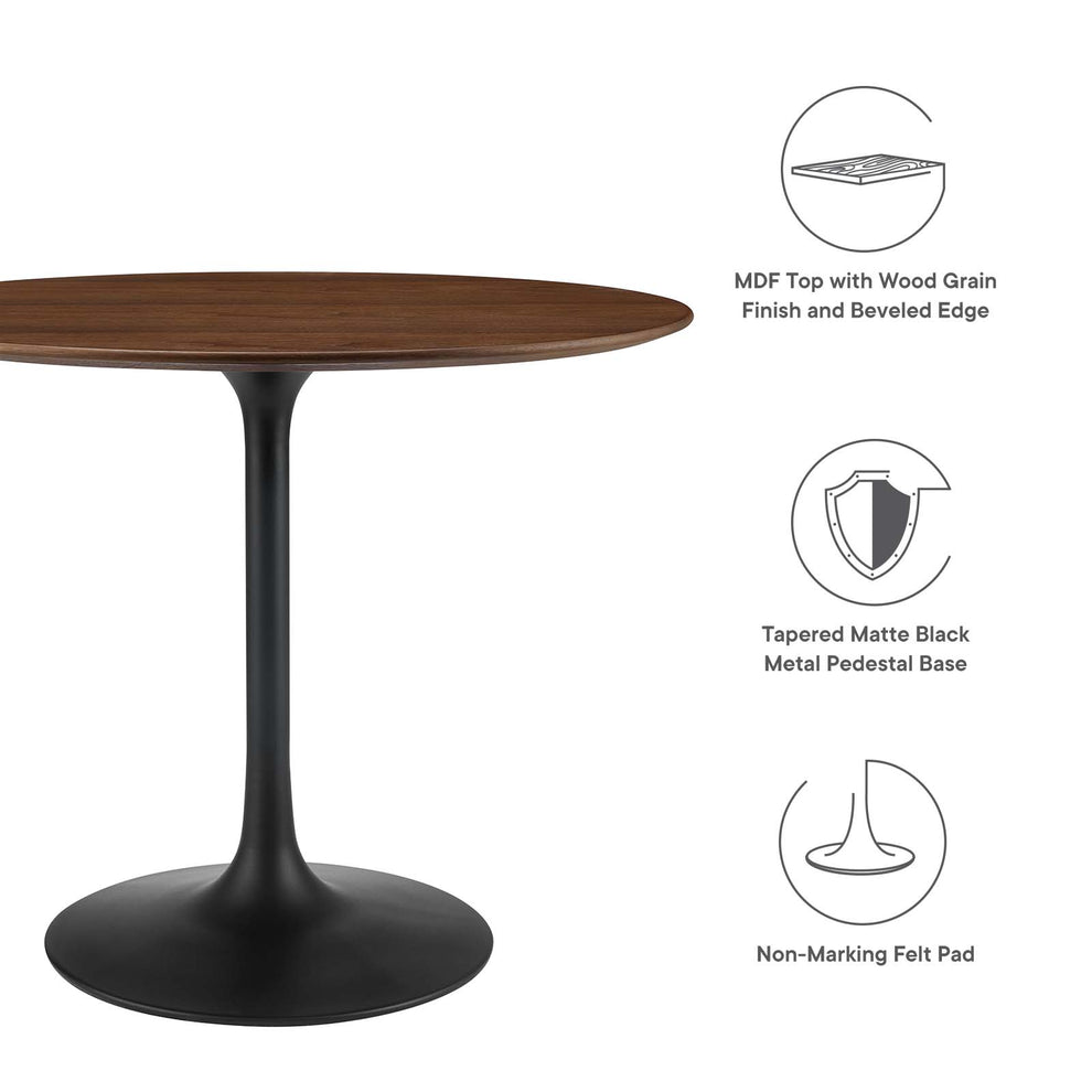 Modway Lippa 36" Round Walnut Dining Table - EEI-3519 | Dining Tables | Modishstore - 11