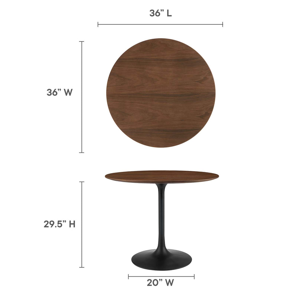 Modway Lippa 36" Round Walnut Dining Table - EEI-3519 | Dining Tables | Modishstore - 12